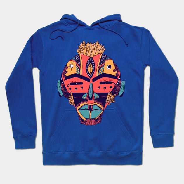 Retro Triad African Mask 4 Hoodie by kenallouis